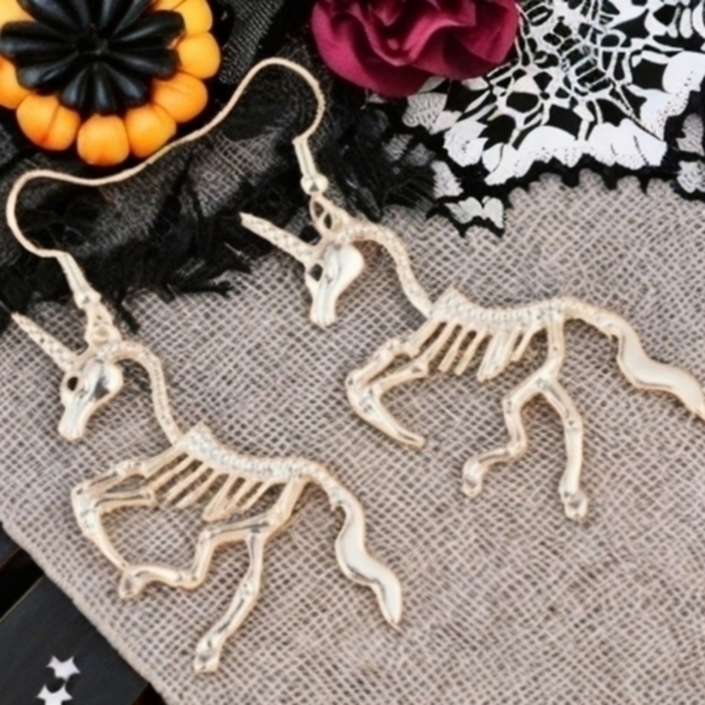 MODCLOTH SKELETON UNICORN EARRINGS